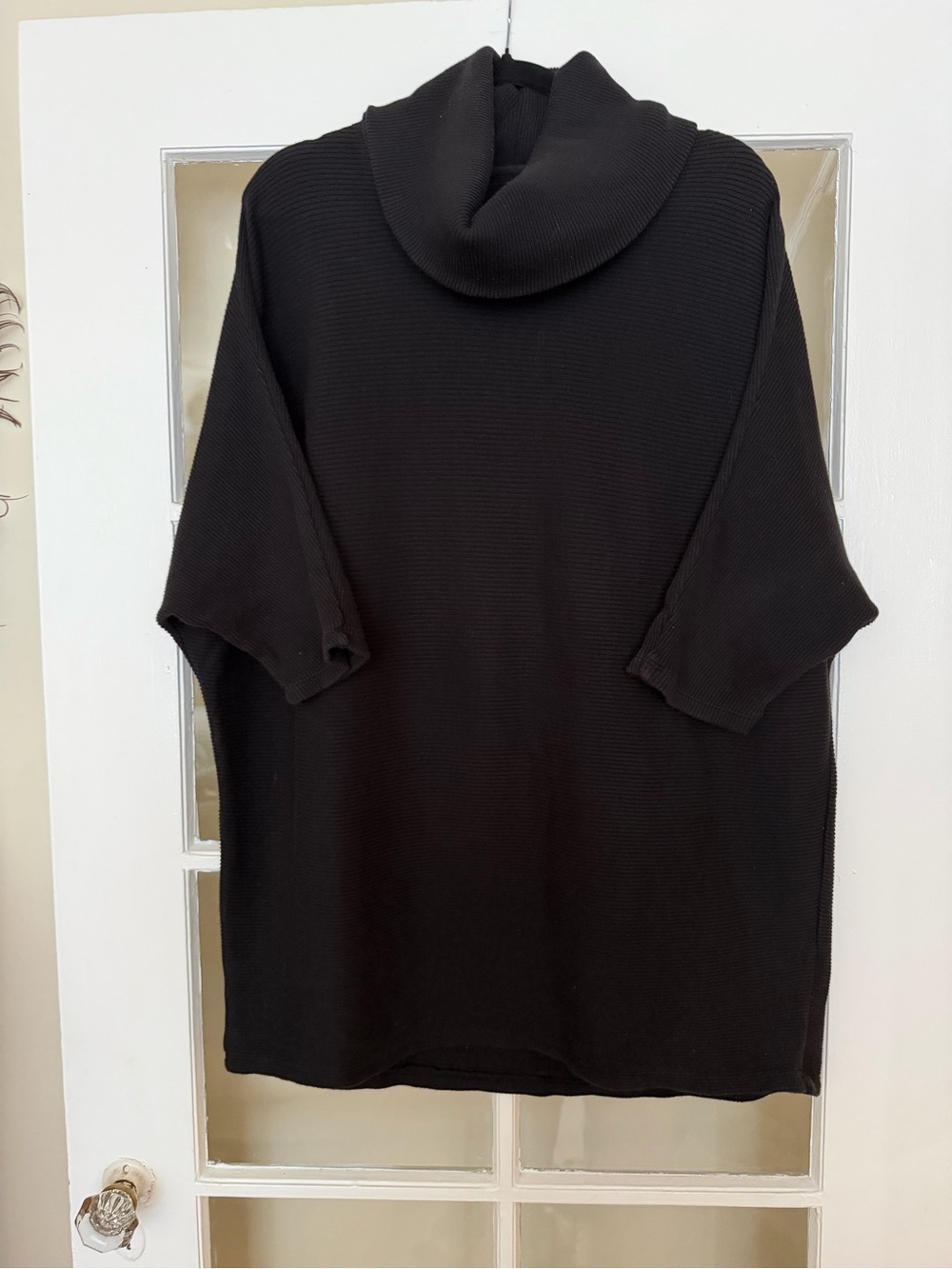 esby Black Cowl-Neck Knit Sweater